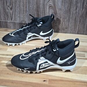 Nike Alpha Menace Varsity 3 Black White Football Cleats CV0586-001 Size 7